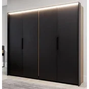 Casa Padrino luxury bedroom cabinet black/natural - Solid wood wardrobe with 2 doors - Bedroom furniture - Hotel furniture - Luxury furniture - Luxury furnishings - Bedroom furnishings