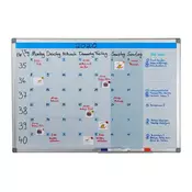 Northix Magnetna tabla planer stenska z nosilcem za marker