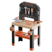 Delovna miza s primežem Black&Decker Bricolo Workbench Smoby 78 dodatkov z orodjem in montažnimi deli