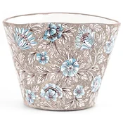 Casa Padrino luxury ceramic flower pot brown/multicolored A� 27 x H. 20 cm - Round handmade & hand painted ceramic plant pot - Luxury quality - Made in Italy