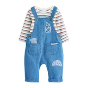 Next Komplet moder denim / pastelno modra / rjasto rdeča / bela