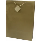 VREČKA DARILNA 33*45,7*10,2CM ZLATA MAT PLASTIF.