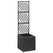 Vidaxl Visoka greda z oporno mrežo in 1 loncem 30x30x107 cm črna