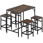 Homestar Set barske mize 5-delni 100x60x88 cm rjav