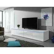 TV stol Nashville 129 Bijela, Sjajno bijela, S ladicama, S vratima, 200x35x45cm