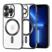 Ovitek Techsuit Luxury Crystal MagSafe za iPhone 13 Pro Max - črn
