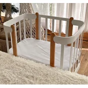 Casa Padrino Luxury Solid Wood Baby Bed Gray/Natural 95 cm