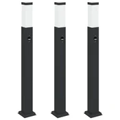 Vidaxl Stebričke s senzorjem 3 kosi 80 cm črne IP44