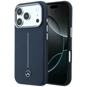 shumee Mercedesov usnjen ovitek MagSafe za iPhone 17 Pro, temno moder, polprebojen