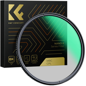 K&F 62MM XC15 Nano-X B270 CPL Filter, HD, Waterproof, Anti Scratch, Green Coated