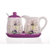 Banquet Komplet vrčev za mleko s posodo za sladkor LAVENDER, 4 kosi, OK