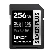 Lexar Professional SILVER PLUS SDXC pomnilniška kartica 256GB, 205MB/s