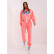 Fluo pink and blue tracksuit with drawstrings
