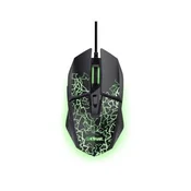 Trust ge?merski miš, GXT113 FELOX, LED, žicni, USB-A, 6400 DPI, crno-zeleni