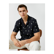 Koton Summer Shirt with Short Sleeves, Turndown Collar with Star Print