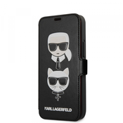 KARL LAGERFELD ovitek KLFLBKSP12SFKICKC za iPhone 12 mini knjiga črna - Karl and Choupette