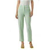 Vero Moda Ženske hlače VMZELDA Straight Fit 10261257 Mist Green (Velikost 40/34)