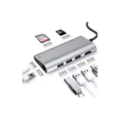 Adapter-konvertor TIP C na 3xUSB3.0+HDMI 4K+2xSD/MICRO+RJ45+TIP C