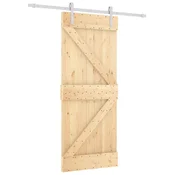 Vidaxl Drsna vrata Naravna in bela 85 x 210 cm Masiven borov les