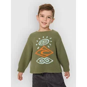 Rip Curl Ride The Wave Knit Kids Sweater surplus green
