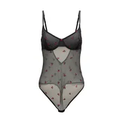 Hunkemöller Bodi Chelsey zelena/rdeča/črna