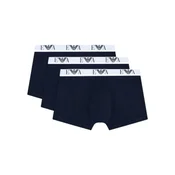 Emporio Armani za moške. EM000259_AF14131 Komplet treh boksaric z logotipom mornarice (XXL), Domača oblačila, Bombaž, Mornari