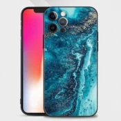 Infostyle Silikonski ovitek Marble 2 za iPhone 14 Temno modra/TPU silikon