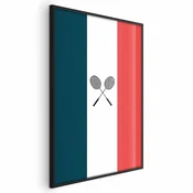 shumee Plakat - Francoske zastave in črni badmintonski loparji