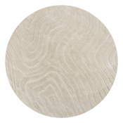 Krem rucno raden vunen okrugao tepih o 160 cm Mesmerise Natural – Flair Rugs