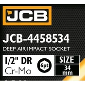 JCB DUBOKA NARAZNA GLAVA 1/2 Cr-Mo 6-kraka 34mm UVRNUTI KLJUC