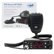 PNI CB radijska postaja Escort HP 5500, multistandard, 4 W, AM/FM, 12 V/24 V, ASQ, RF Gain, priložen vtič za avtomobilski vžigalnik