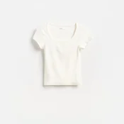 Reserved - Slim fit majica kratkih rukava s mešavinom modalnih vlakana