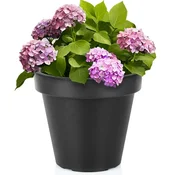 Northix Plastični vrtni lonec črn okrogel 29 cm