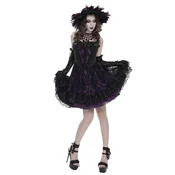 Ženska korzetna obleka DEVIL FASHION - Marquise Malvina - črna/vijolična - SKT256