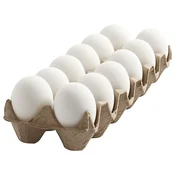 Beli plastični jajčki - 12 kosov / 6 cm