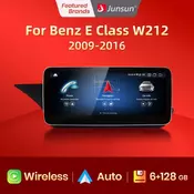 Junsun AI Voice Wireless CarPlay Car Radio Multimedia For Mercedes Benz E Class W212 E200 E230 E260 E300 S212 2013-2015 player