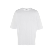 Trendyol White Oversize/Wide-Fit Basic 100% Cotton T-Shirt