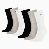 PUMA Unisex Crew Socks 6 Pack, Grey Combo