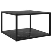 Stolic za kavu crni 60 x 60 x 35 cm od kaljenog stakla