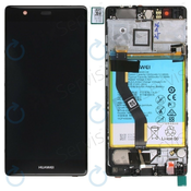 Huawei P9 Plus - LCD zaslon + steklo na dotik + okvir + baterija (Black) - 02350SUS, 02350VXU Genuine Service Pack