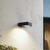 Lucande LED-sončna stenska svetilka Dava, višina 5 cm, aluminij, senzor - Sodobni - pesek-črna, prosojna