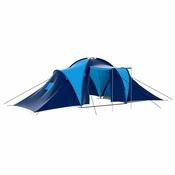 vidaXL Šator za kampiranje od tkanine za 9 osoba modro-plavi