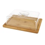 Platter for serving cheeses, with plastic lid, 24 x 19 cm - Zokura