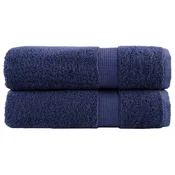 Vidaxl vidaXL Premium brisače SOLUND, 2 kosa, temno modre, 70 x 140 cm