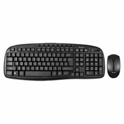 Xwave tastatura+miš bežicni multimedijalni BK02 Crni USA slova (Wireless set 2.4GHz)