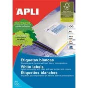 Apli Bele nalepke 70 x 25,4 mm, 33/stran 100 listov