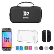 Nintendo Switch 2 zaštitni set s torbom, zaštita za ekran, kucište za konzolu i Joy-Con kontrolere i thumb gripovima – dostupno u 3 varijante - 03
