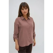 Marisse WOMENS SHIRT Z-KO-4800 COFFEE