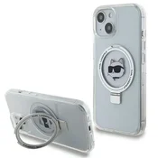 Karl Lagerfeld Karl Lagerfeld ovitek za iPhone 15 Plus 6.7 Ring Stand Choupette Head MagSafe, bel