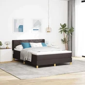 vidaXL vidaXL Postelja z vzmetnico Temno rjava 190 x 140 cm Poliester, (5000128090)